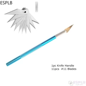 #11 Craft Knife: Colored Aluminum Handle + 11 Blades