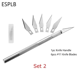 #11 Craft Knife Starter: Aluminum Handle + 6 Blades
