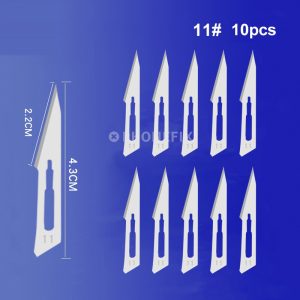 #11 Scalpel Set: #3 Stainless Handle + 10 Sterile #11 Blades