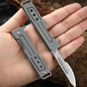Folding Titanium Scalpel with 10 Replacement Blades