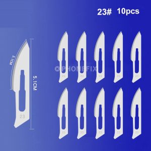 #23 Scalpel Set: #4 Stainless Handle + 10 Sterile #23 Blades