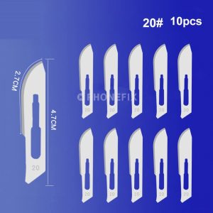 #20 Scalpel Set: #4 Stainless Handle + 10 Sterile #20 Blades