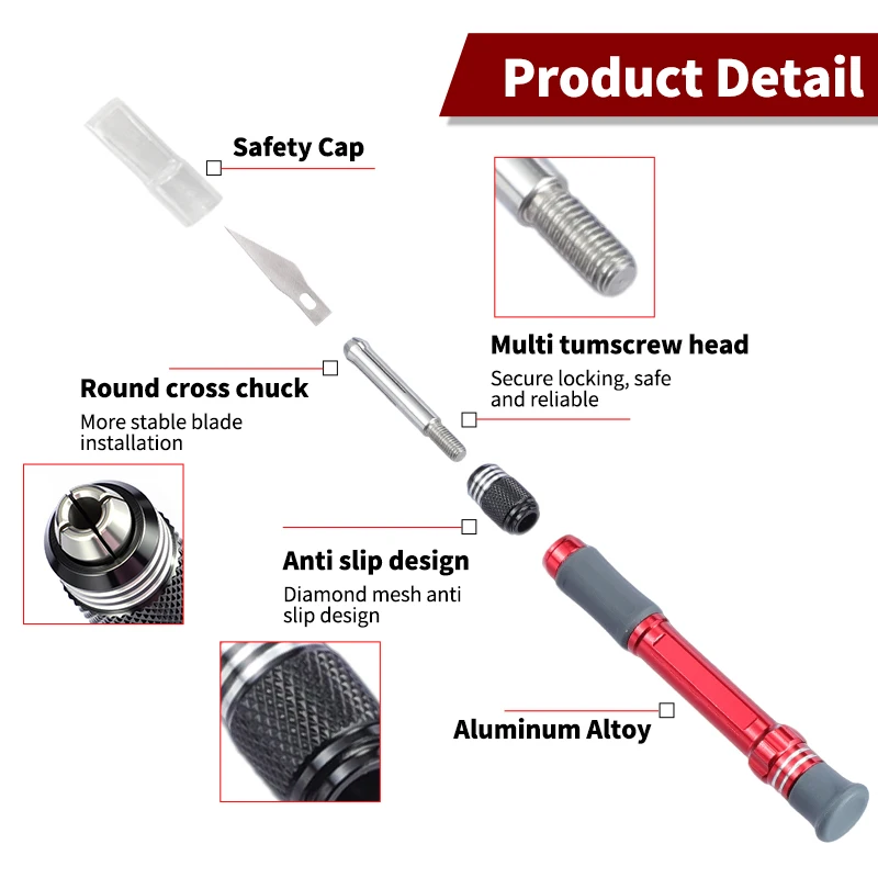 Soft-Grip Hobby Knife + 5 Blades - Image 6