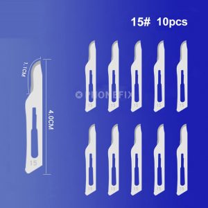#15 Scalpel Set: #3 Stainless Handle + 10 Sterile #15 Blades