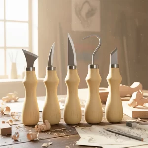 Wood Carving Knife Set (5-Piece Oak or 12-Piece Chisel Set)