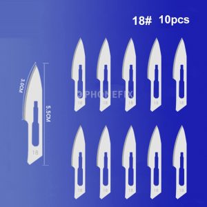 #18 Scalpel Set: #4 Stainless Handle + 10 Sterile #18 Blades