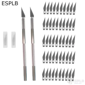 #11 Craft Knife Twin Set: 2 Aluminum Handles + 50 Blades
