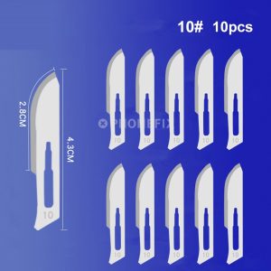 #10 Scalpel Set: #3 Stainless Handle + 10 Sterile #10 Blades